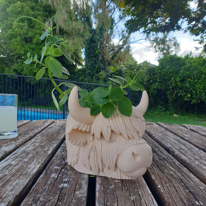 Highland Cow Head Planter