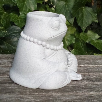 Sad Buddha Frog Plant Pot