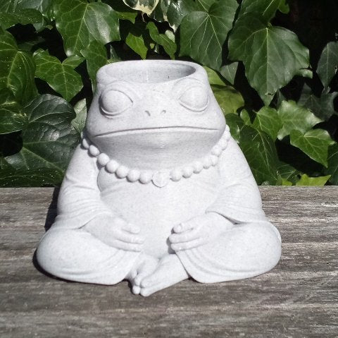 Sad Buddha Frog Plant Pot