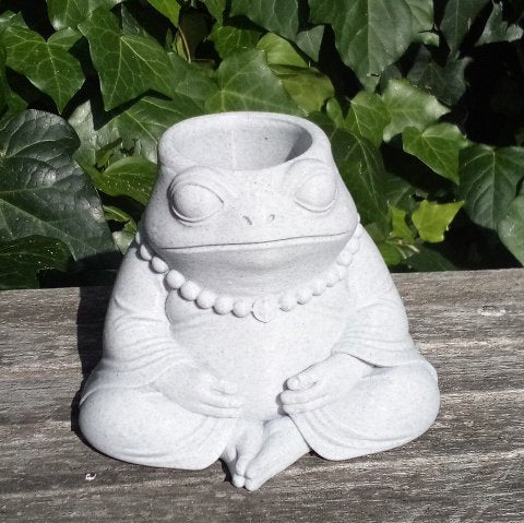 Sad Buddha Frog Plant Pot