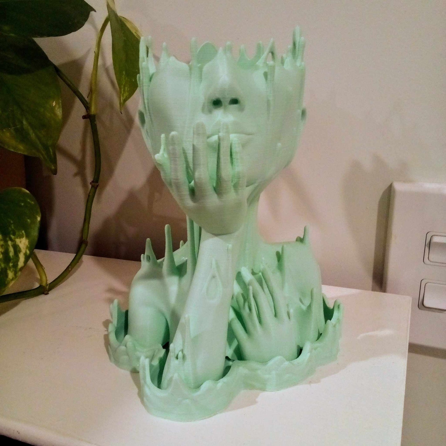 Melted Girl Plant Pot